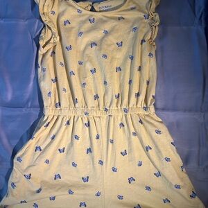 Old Navy Yellow Dress with Blue Butterfly Print